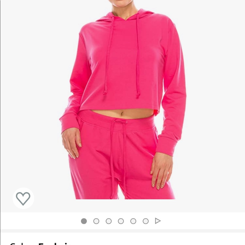Pink Sweatpants Joggers and Sweatshirt Hoodie Set 2 pieces size Large track suit
